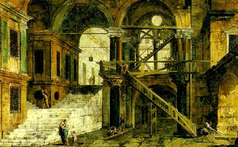 MARIESCHI, Michele trapphuset i ett renassanspalats china oil painting image